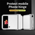 thumbnail image 7 of Galaxy Z Flip 4 Case with Flexible Stylus Pen, Allytech Two Kinds of Hinge Protection with S Pen Holder PU Leather & Plating PC Shockproof Case for Samsung Z Flip 4 2022, Silver + White, 7 of 7