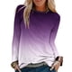 thumbnail image 2 of Camisas Para Mujer Casual Cuello Redondo Manga Larga Impreso Camisa Suelta Blusa Tops Odeerbi ODB129436, 2 of 5