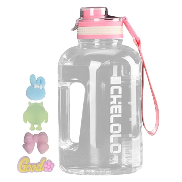 Bouteille d'Eau Motivationnelle Grande Capacité avec Poignée, Pichet en PC Étanche pour Camping, Mise en Forme, Gym et Randonnée en Plein Air