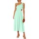 thumbnail image 1 of SAYOO vestidos largos acampanados para mujer 2022, verano sin mangas de un hombro fruncido Color sólido recorte de una pieza SAYOO casual, 1 of 6
