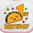 thumbnail image 4 of Inktastic 1st Birthday with Taco and Confetti Boys or Girls Baby Bib, 4 of 4