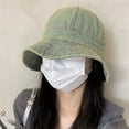 thumbnail image 2 of SikaFu Retro -Old Denim Fisherman Hat Female Summer Thin Sunscreen Basin Wild Covered Face Bucket Hat Shows Small Face, 2 of 7