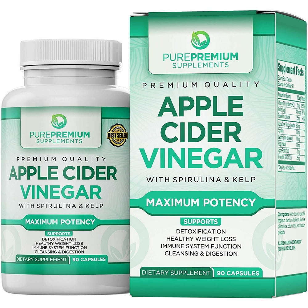 Apple Cider Vinegar Capsules by PurePremium Supplements Maximum Potency 90 Capsules