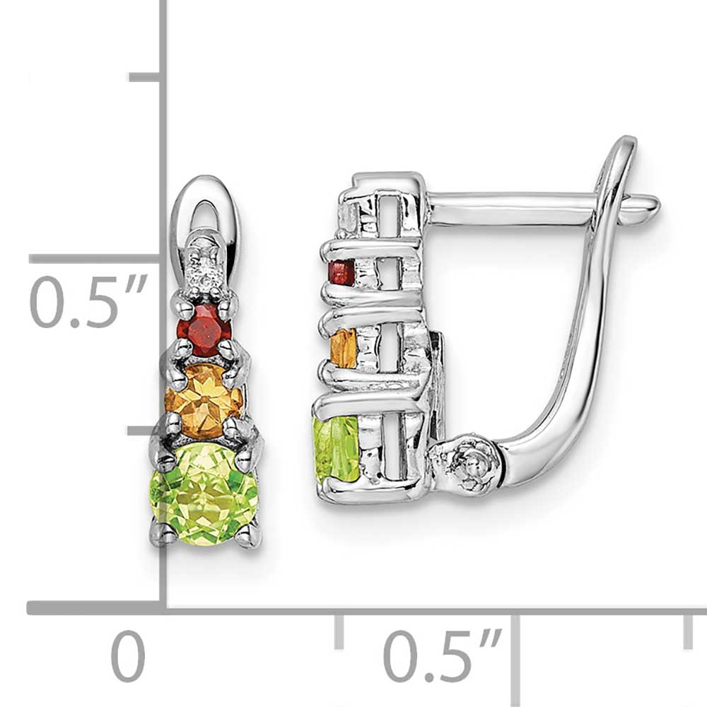 Finest Gold Sterling Silver Rhodium-Plated 0.85 CTW PE-CI-GA-WT Hinged Earrings