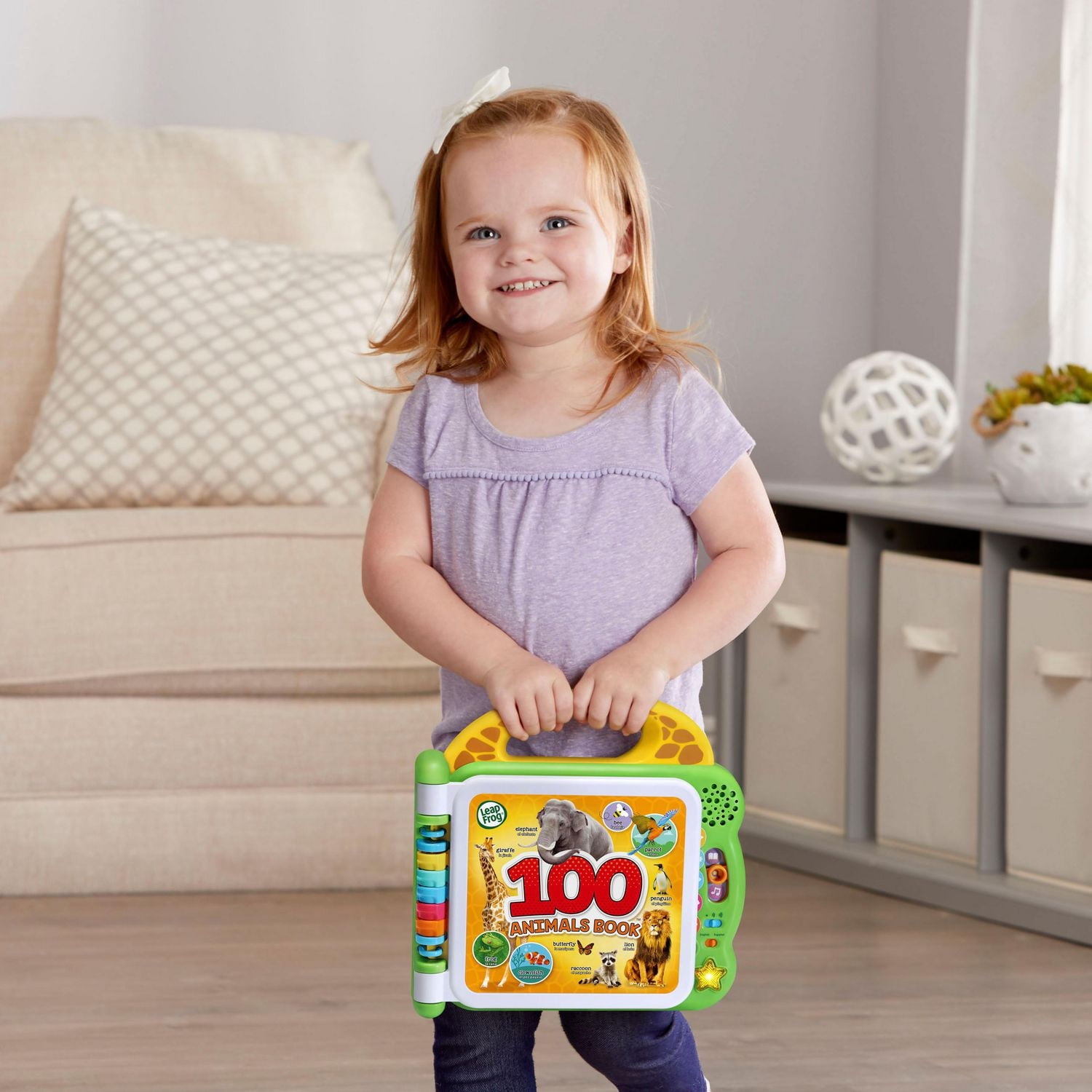 LeapFrog 100 Animals Book - Interactive Take-Along Word Book - Bilingual English & French Version, 18 months - 4 years