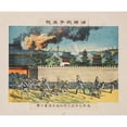 thumbnail image 2 of Kasai Torajirō 14x12 Gold Ornate Wood Frame and Double Matted Museum Art Print Titled - Enemy Prisoners-Of-War at the Burning of the Mansion at the Residence of Prince Duan of the Second Ran, 2 of 4