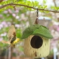 thumbnail image 4 of YFGEFTR Hanging Bird Houses Ceramic Bird House Feeder with Wooden Pole for Outside Hummingbirds Cardinal Bluebird Nest Birdhouse Pet Cottage for Patio Outdoor Garden Decor, 4 of 7