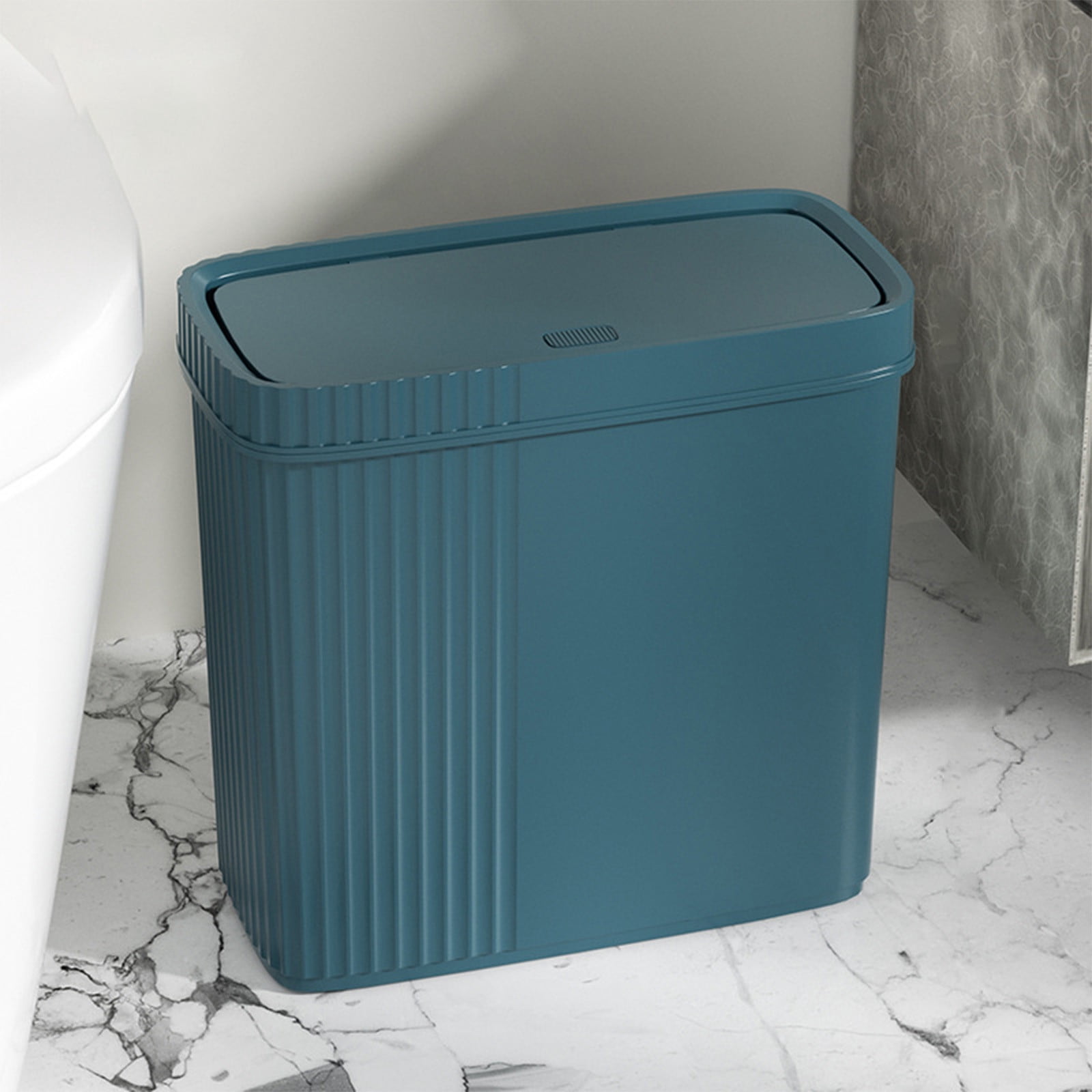 Bathroom Trash Can with Pop-Up Lid, Odor-Locking Garbage Bin – Press Button Open, Leak-Proof, Compact for Toilet Office Bedroom Living Room Small Spaces
