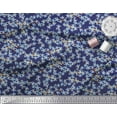 thumbnail image 2 of Soimoi Blue Cotton Duck Fabric Forget Me Not Bush Floral Printed Fabric 1 Yard 58 Inch Wide, 2 of 3