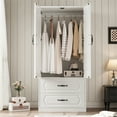 thumbnail image 2 of Yeahumalia 2 Door Bedroom Armoire with 2 Drawers, White, 2 of 9