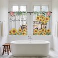 thumbnail image 4 of Sunflowers Trucks Kitchen Curtain for Berdoom Living Room Cafe 54 Inch Length, Spring Farmhouse Eucalyptus Gray Wooden Tiers Curtains Light Filtering Drapes Window Treatment 2 Panels 52"Wx54"L, 4 of 8
