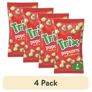 (4 pack) Trix Popcorn Snack with Fruity Sweet Glaze, Snack Bag, 7 oz