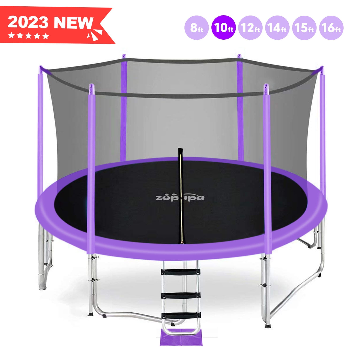 Zupapa 15FT 14FT 12FT 10FT Trampoline 425LBS Weight Capacity with Enclosure net Include All Accessories Outdoor Backyard - Walmart.com