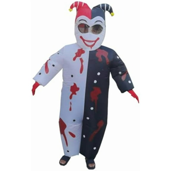 Inflatable Scary Jester Halloween Costume for Adults One Size