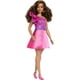 thumbnail image 1 of Muñeca Barbie Fashionistas #225, tipo de cuerpo curvilíneo con cabello castaño, vestido rosa brillante y accesorios, muñeca de moda coleccionable del 65 aniversario, 1 of 5
