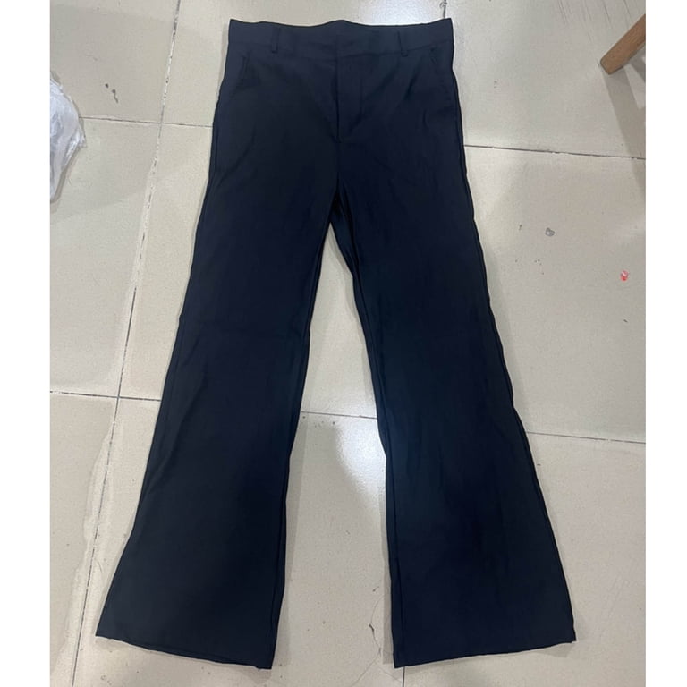 LNWUY Men's Solid Color Casual Ultra StretchTwill Slim Fit Flared Pants  Comfy Bootcut Dress Pants Work Business Office Trousers Black L -  Walmart.com