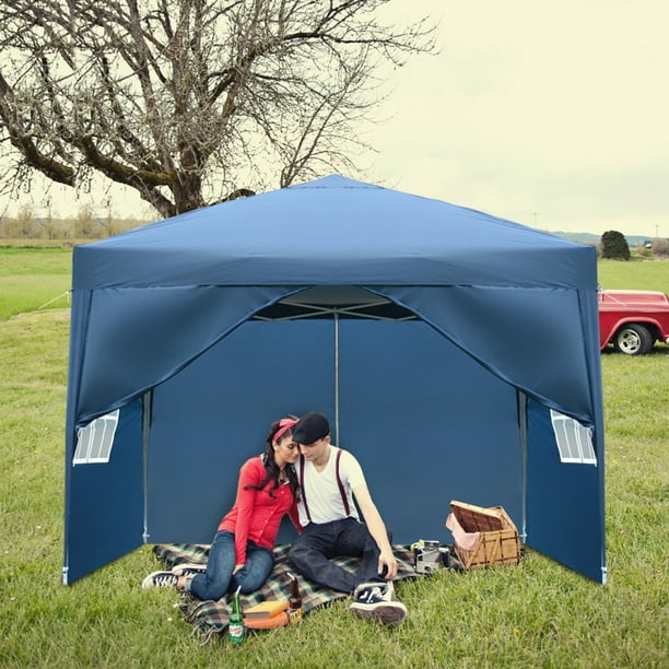 Urhomepro 10 X 10 Outdoor Camping Tent Beach Canopy Waterproof Folding Backyard Tent For Parties Heavy Duty Gazebo Tents And Canopies Wedding Canopy Tent With Carrying Bag Blue Q10184 Walmart Com