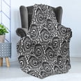 thumbnail image 4 of Black and White Soft Flannel Fleece Throw Blanket, Damask Inspired Floral Arrangement Foliate Motif Victorian Inspirations, Cozy Plush for Indoor and Outdoor Use, 60" x 80", Black White, by Ambesonne, 4 of 5