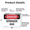 thumbnail image 2 of (2 Pack) Nitrogen Gas OSHA Danger Sign 10 Inch X 7 Inch Indoor / Outdoor Rust-Free Aluminum Metal Signs for Workplace, Workshop, and Construction Site, Made in the USA, 2 of 8