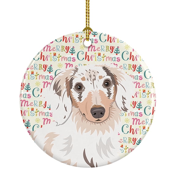 Chihuahua Dapple #2 Christmas Ceramic Ornament 2.8 in x 2.8 in