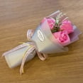 thumbnail image 5 of HEVIRGO 3 Heads Artificial Rose Bouquet Hand Holding Soap Flower Valentine Day Gift Pink Soap Flower, 5 of 8