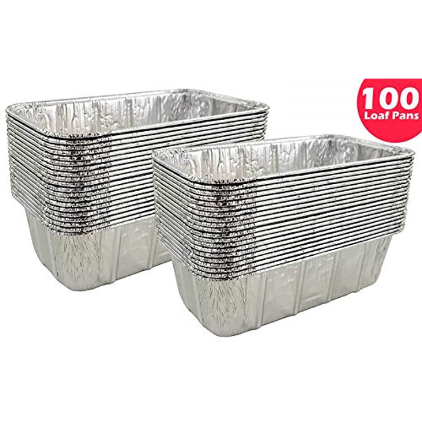 Pactogo Loaf Pans Disposable Aluminum Foil 1 1/2 lb. Bread Tins 8.5