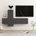 thumbnail image 1 of vidaXL 3 Piece TV Cabinet Set Gray Chipboard, 1 of 12