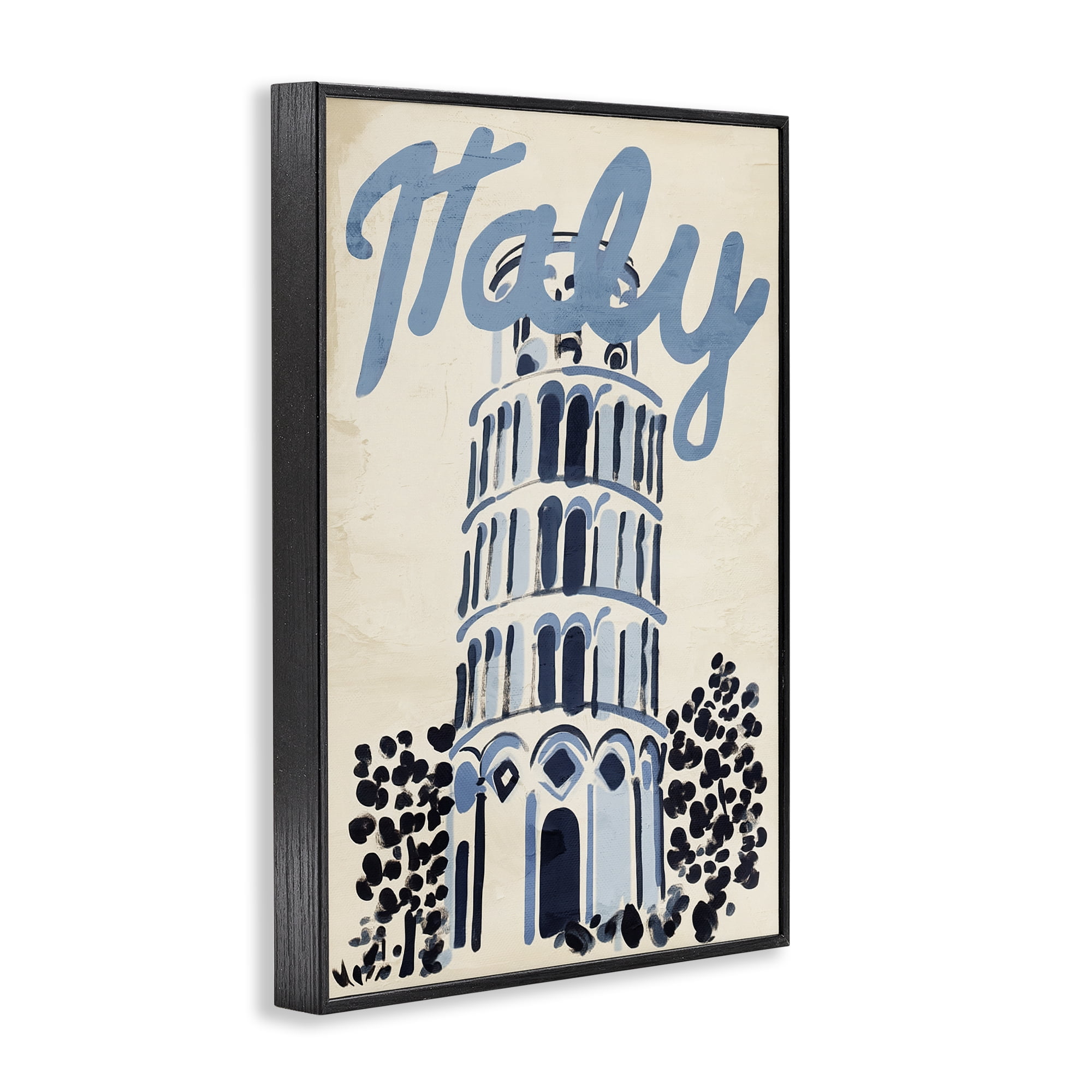 Stupell Industries Blue & Beige Italy Travel Black Framed Giclee Art, design by Annabelle Hall