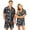Black, variant on Couples Matching Halloween Pajamas Short Sleeve Button Down Shirt with Shorts Spooky Jack O Lantern Ghost Print Loungewear PJs Sets