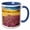 Blue/White, variant on 3drose, Imperial Sand Dunes Recreation Area, Ca. Primrose and Verbena., 11oz Two-tone Yellow Mug