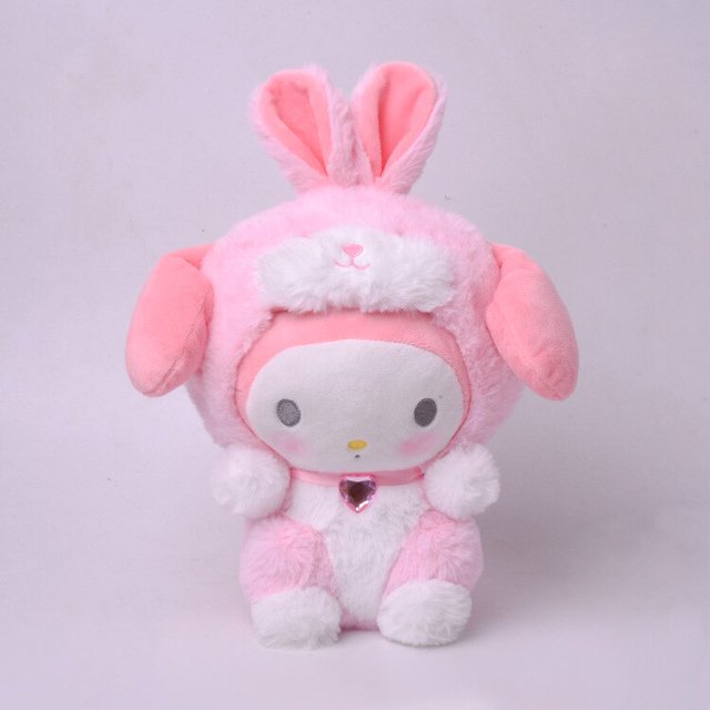 Sanrio Kuromi My Melody Kawaii juguetes de peluche, accesorios de peluche bonitos, dibujos animados, regalos de Navidad para niñas, amigos, niños, 22Cm Fivean unisex