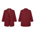 thumbnail image 4 of Vmvidoty 2026 Plus Size Blazers for Women Casual Work Office 3/4 Sleeve Open Front Cardigan Suit Jacket Blazer with Pockets Wine L, 4 of 8