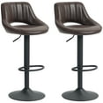thumbnail image 1 of HOMCOM Bar Stools Set of 2 Swivel Adjustable Counter Height Barstools, 1 of 10