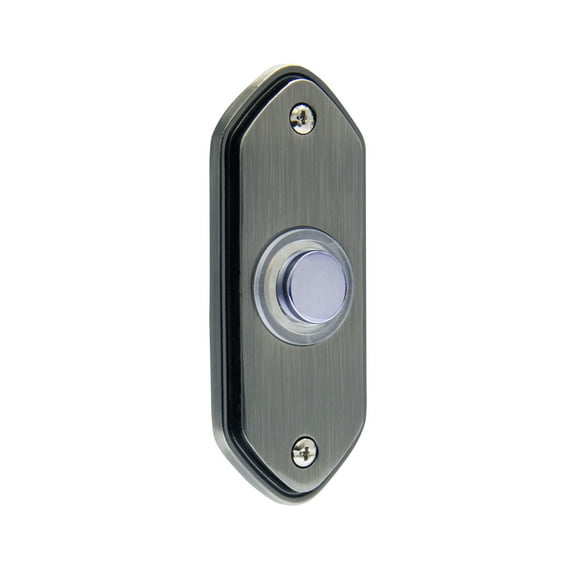 IQ America DP1212A Wired Pewter Contemporary Lighted Pushbutton Doorbell