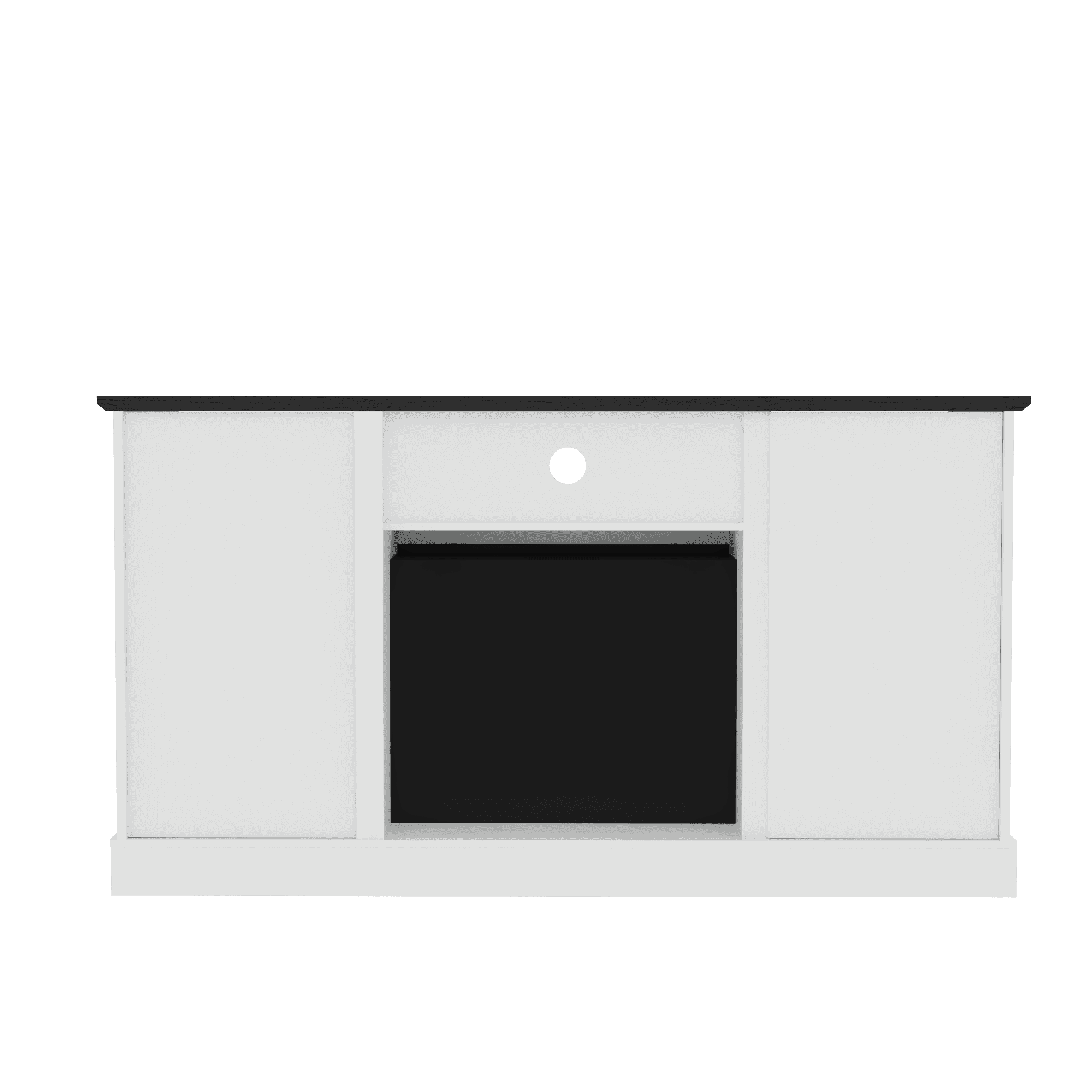 CBJCBJ Medieval TV Stand for TVs up to 65'', Entertainment Center with 22.8'' Electric Fireplace, White