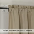thumbnail image 4 of OVZME Bethany Faux Linen Curtains Tier 36 Inch Length 2 Panels Set, Camel Textured Cafe Curtains for Bathroom Basement Window Shades, Solid Rod Pocket Short Light Filtering Curtain Panels, 30"Wx36"L, 4 of 5