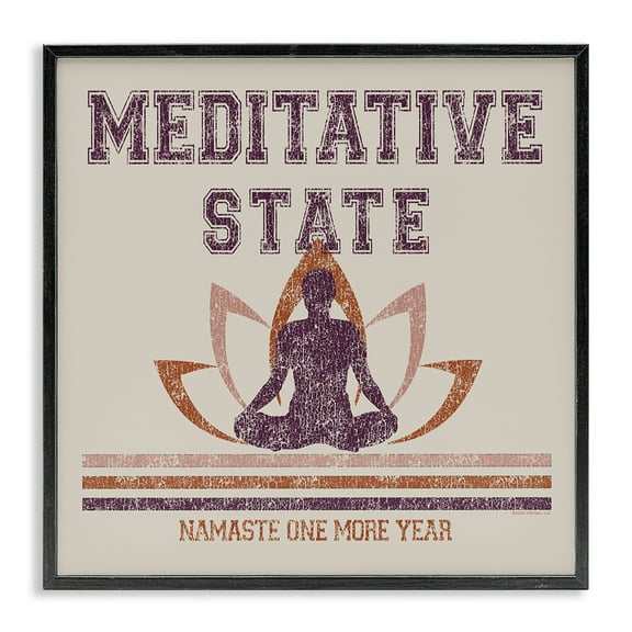Stupell Industries Vintage Meditative State Text & Numbers Painting Black Framed Art Print Wall Art, 12 x 12