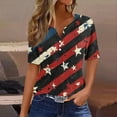 thumbnail image 2 of VerPetridure Patriotic Shirts for Women American Flag Shirt 4th of July Short Sleeve V-Neck Graphic Tee USA Star Stripes Tops, 2 of 5