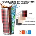 thumbnail image 7 of 30oz Red and White Checkered Pattern Tumblers Stainless Steel Tumbler with Lid and Straw,Vacuum Insulated Double Wall Travel Tumbler Cups Mug with Cleaning Brush for Coffee,Tea, 7 of 7
