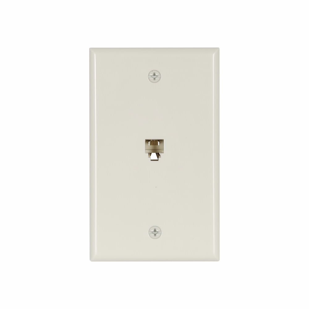 Eaton 35324LA Light Almond Four Wire Telephone Jack Wall Plate