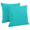 18-inch Outdoor Spun Polyester Square Throw Pillows (Set of 2)-Color:Aqua Blue