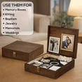 thumbnail image 6 of MakerFlo Dark Walnut Pine Wood Cigar Box with Hinged Lid & Front Clasp, Black Felt Lined, 8.5" x 8" x 2.4", Ideal for Crafts, Laser Engraving, Epoxy, UV DTF & Vinyl, Pack of 1, 6 of 11
