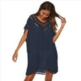 thumbnail image 2 of Trajes de Baño para Mujer, Pareos de de Crochet, Pareos de Playa, Trajes de Baño, Pareos de Bikini, Vestidos Azul Marino XXL, 2 of 6