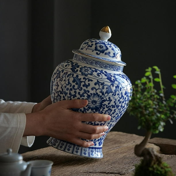 2pcs Ceramic Ginger Jar Universal Vase Temple Jar for Restaurant Collectable