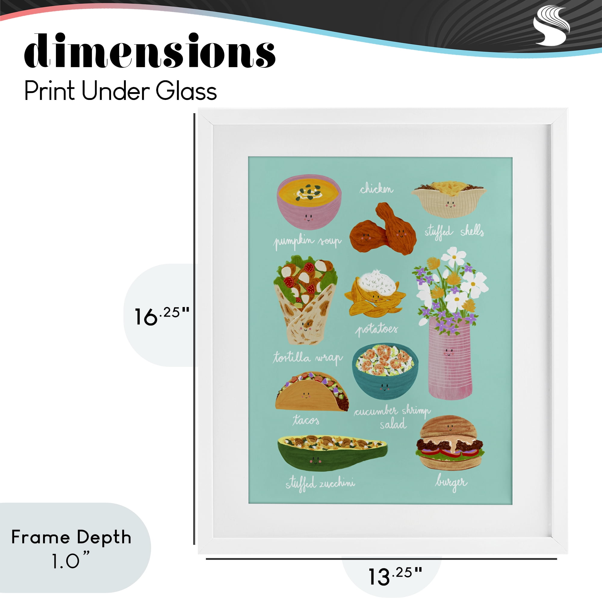 Stupell Industries Gourmet Lunch Food Collection White Framed Print Under Glass, design by Metka Hiti