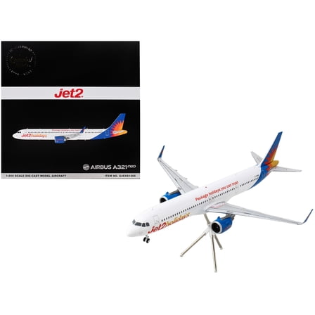 Airbus A321neo Commercial Aircraft "Jet2Holidays" (G-SUNB) White with Tail Graphics "Gemini 200" Series 1/200 Diecast Model Airplane by GeminiJets