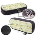thumbnail image 4 of Picia Dachshund Dog Puppy Pattern Large Capacity PU Leather Pencil Case Organizer Pen Marker Holder Double Zipper Storage Bag Big Pencil Pouch for College Office, 4 of 6