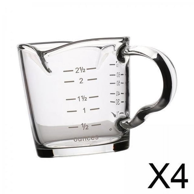 4 Tazas Medidoras De Espresso Con Escala, Taza De Leche Con Asa Para Café