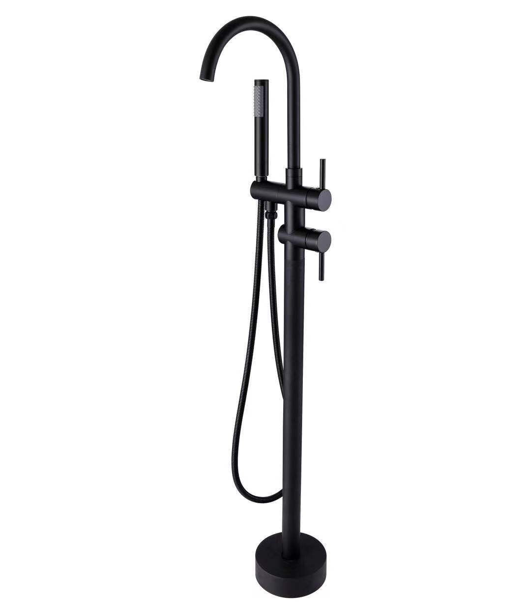 NOT SELL TO CA Floor Mount Bathtub Faucet Freestanding Tub Filler Matte Black Standing High Flow