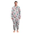 thumbnail image 1 of Nvse Christmas Reindeer Print Family Matching Hooded Long Sleeved Zippered Jumpsuit Set Unisex Onesie Novelty Printed One-piece Pajamas Women Men Hooded Jumpsuits Adult Nightwear Romper Holiday Pjs, 1 of 3